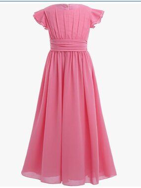 Girls' Formal Flutter Sleeves Maxi Dress